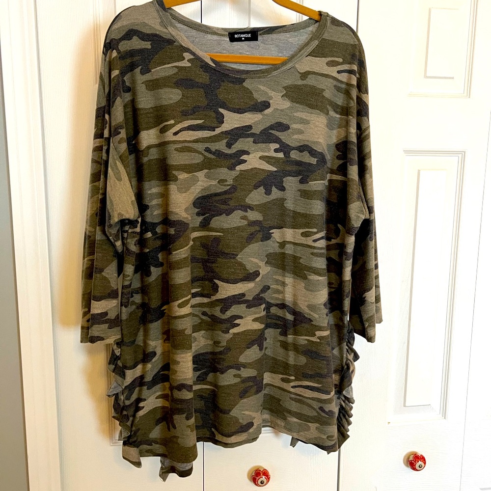 Women’s dressy camouflage top